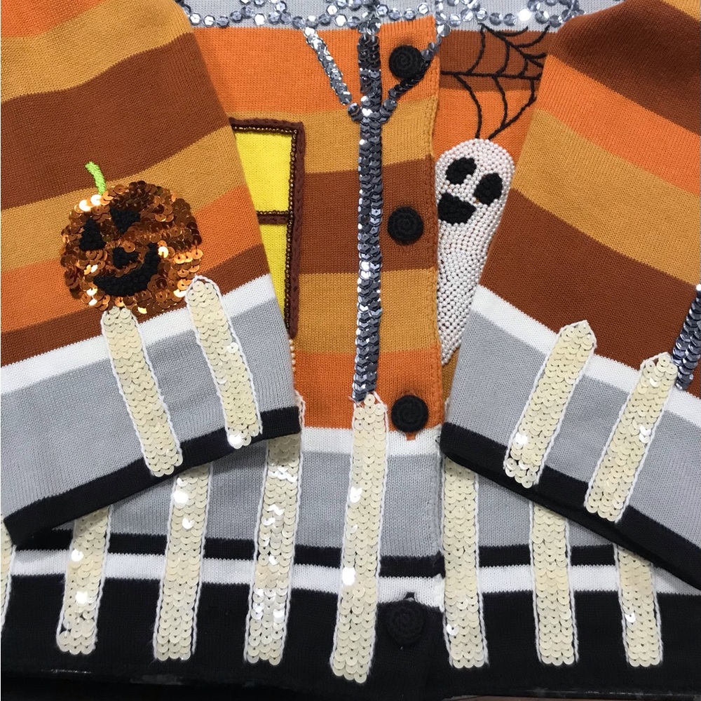 Vintage Michael Simon Halloween Cardigan Sweater ~ Women’s Medium *FIRM PRICE* - Picture 4 of 12